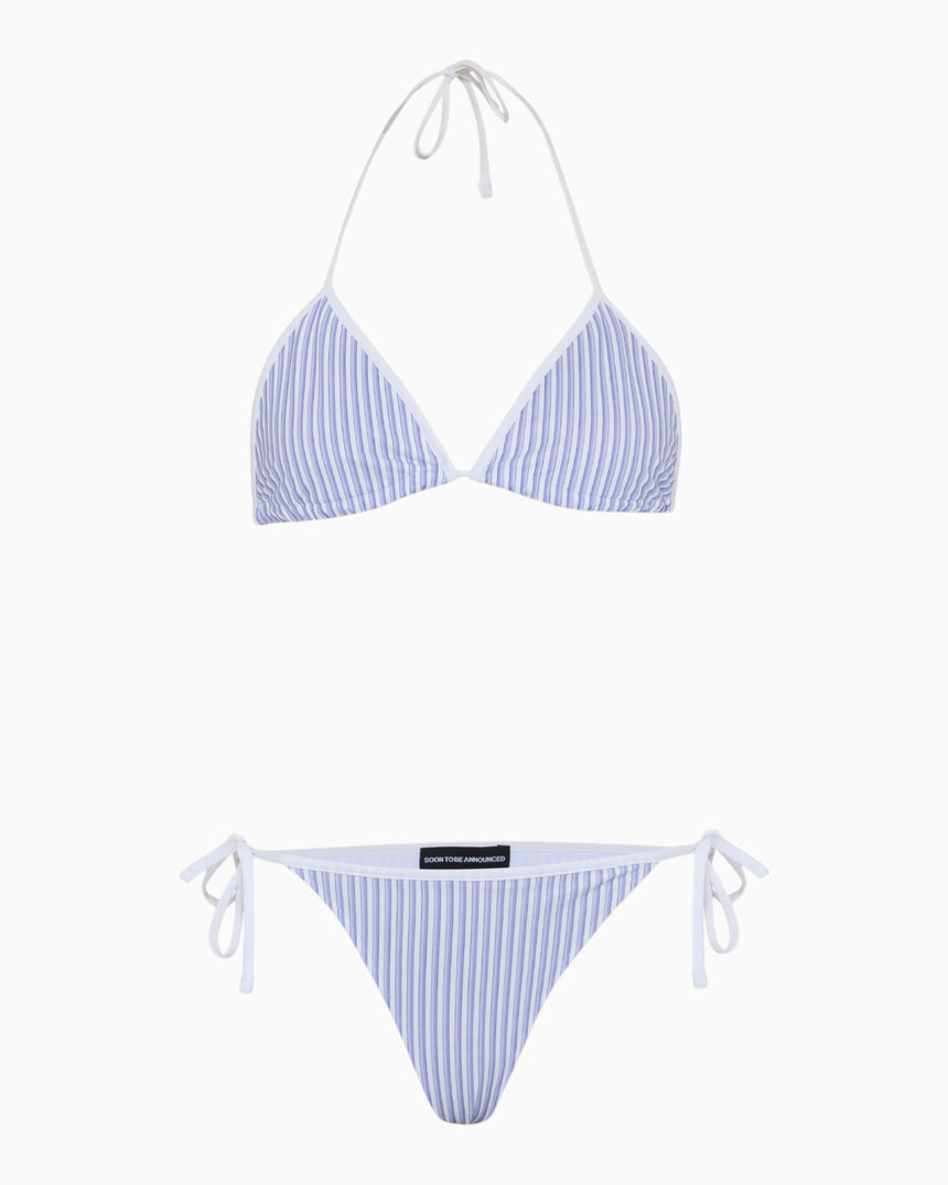 Soon To Be Announced Stripes Bikini Set Purple Stripes