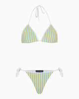 Soon To Be Announced Stripes Bikini Set Yellow Stripes