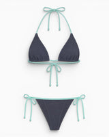 Soon To Be Announced Piped Bikini Set Anthracite