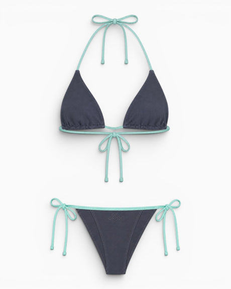 Soon To Be Announced Piped Bikini Set Anthracite