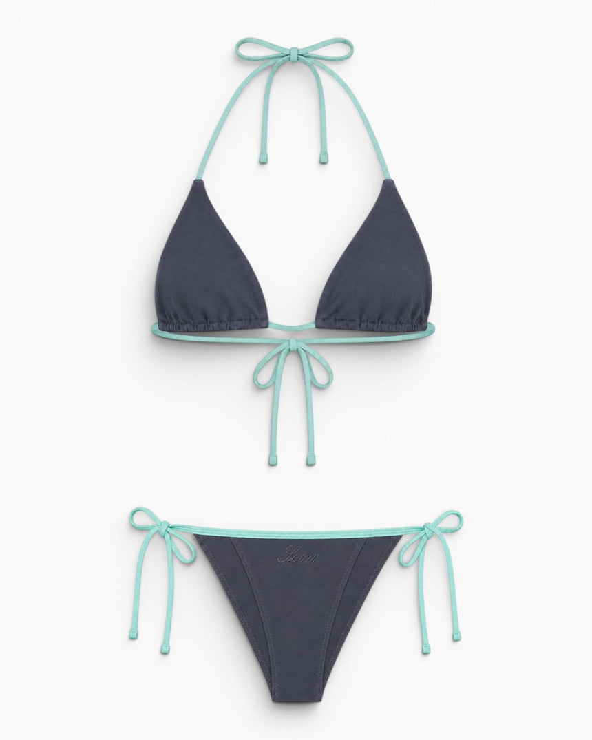 Soon To Be Announced Piped Bikini Set Anthracite
