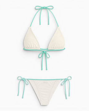 Soon To Be Announced Piped Bikini Set White