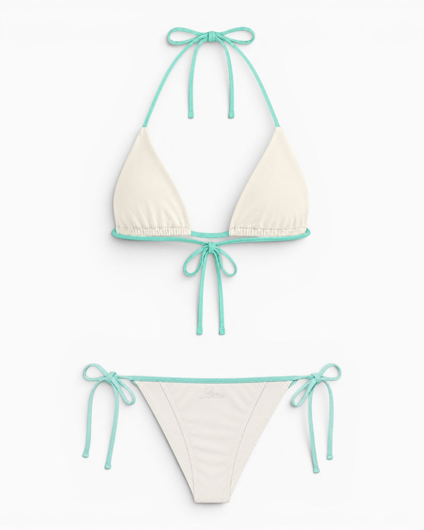 Soon To Be Announced Piped Bikini Set White