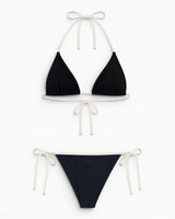 Soon To Be Announced Piped Bikini Set Black