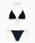 Soon To Be Announced Piped Bikini Set Black