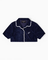 Soon To Be Announced S Logo Crop Terry Bowling Havlu Kadın Gömlek Navy