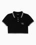 Soon To Be Announced Tennis Academy Crop Kadın Polo T-Shirt Black