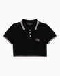 Soon To Be Announced Tennis Academy Crop Kadın Polo T-Shirt Black