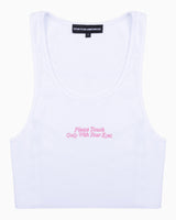 Soon To Be Announced Your Eyes Only Crop Kadın Tank Top White
