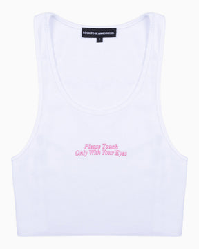 Soon To Be Announced Your Eyes Only Crop Kadın Tank Top White