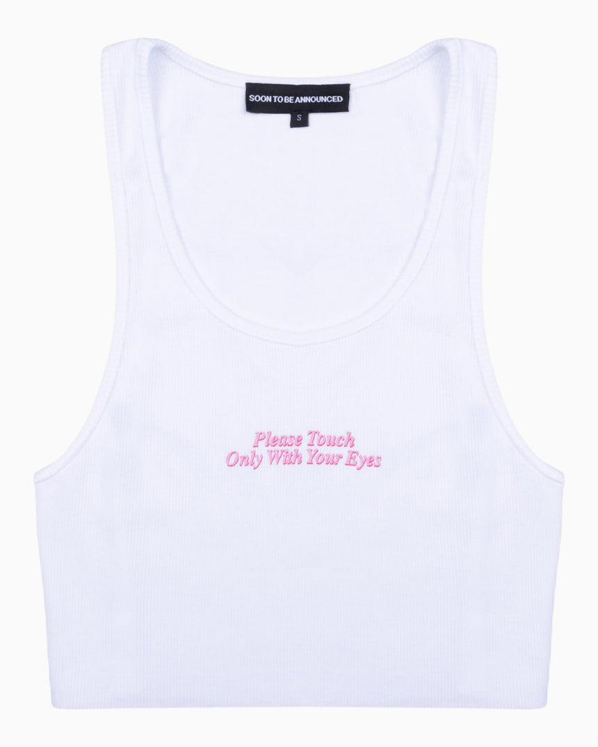 Soon To Be Announced Your Eyes Only Crop Kadın Tank Top White