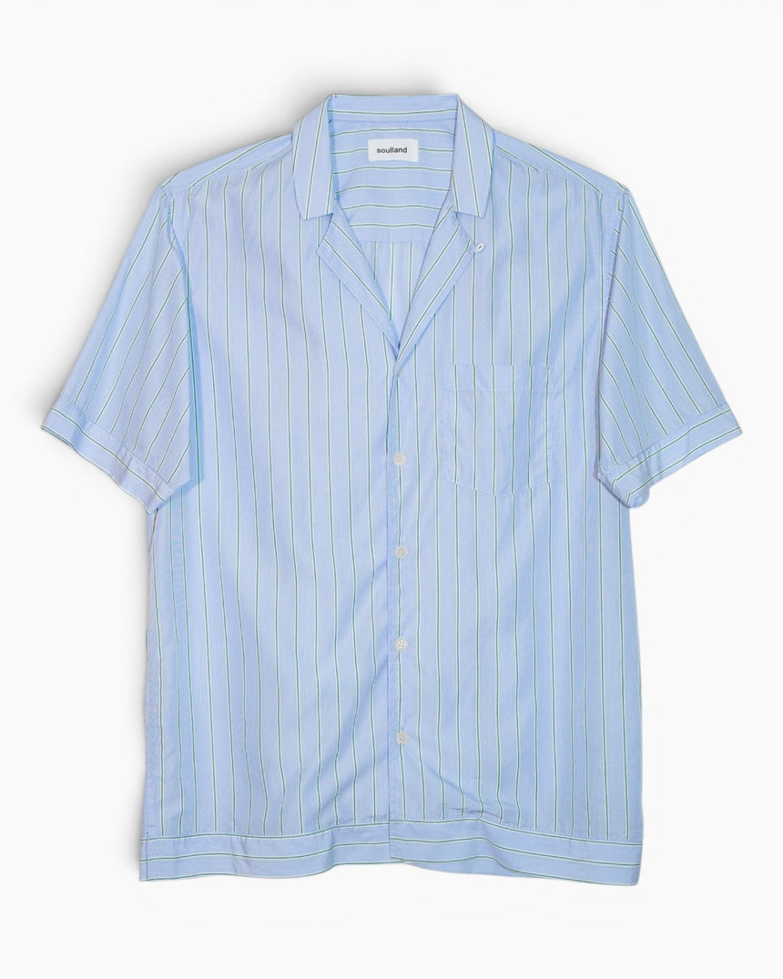 Soulland Orson Gömlek Blue Green Stripe