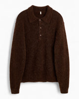 Sunflower Mohair Polo Erkek Kazak Brown