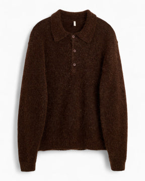 Sunflower Mohair Polo Erkek Kazak Brown