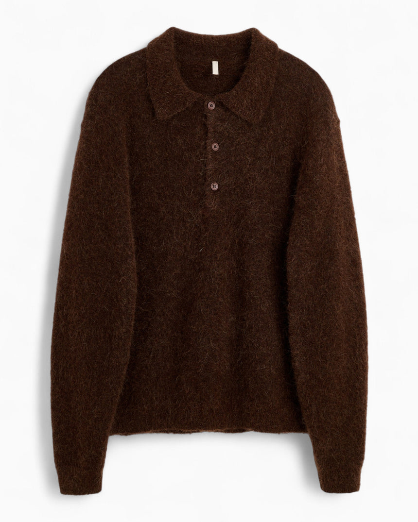 Sunflower Mohair Polo Erkek Kazak Brown