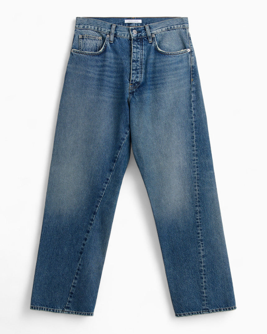 Sunflower Wide Twist Erkek Denim Pantolon Dark Blue Vintage