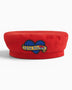tête bleue Coeur Canvas French Beret Red