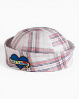 tête bleue Yvette Sailor Heart-Patch Dixie Cup - Hand-Drawn Plaid Linen