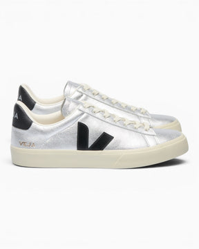 VEJA Campo Chromefree Leather Kadın Sneaker Silver/Black