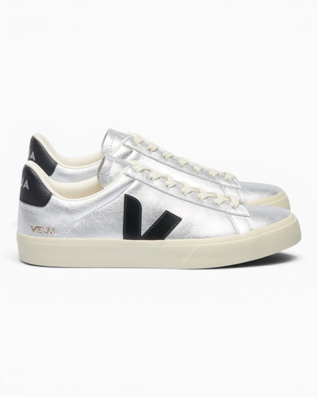 VEJA Campo Chromefree Leather Kadın Sneaker Silver/Black