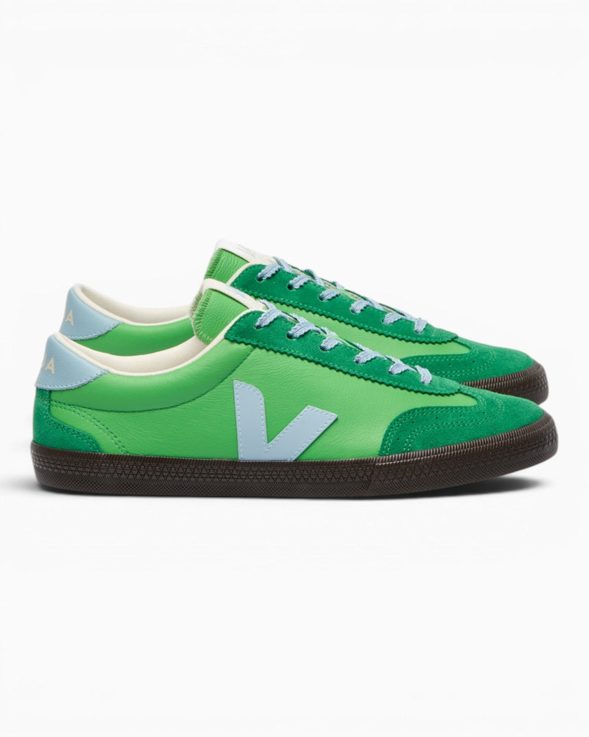 VEJA Volley Organic Traced Leather Suede Panel Kadın Sneaker Leaf/Steel/Eagle